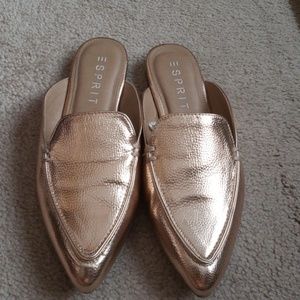 Rose gold flat shoes